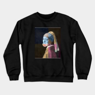 The Girl With A Pearl Earring And Bubble Gum Crewneck Sweatshirt